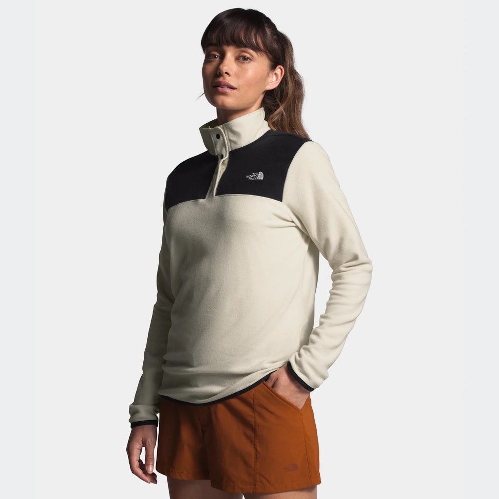 NWT North Face TKA Glacier Snap-Neck Pullover - Size Small, Vintage White